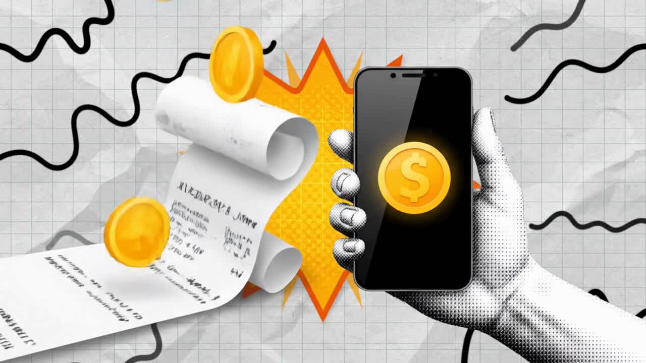 Mobile Banking and Digital Payment Concept with Smartphone and Receipt