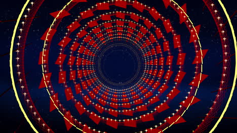 Fondo-Rojo-Y-Azul-Abstracto-En-Movimiento-En-Bucle,-Estilo-De-Túnel-Circular-Futurista,-Para-Diseño-De-Escenario,-Mapeo-De-Proyección-Visual,-Video-Musical,-Programa-De-Televisión,-Editores-Y-Vjs-Para-Pantallas-Led-O-Desfile-De-Moda