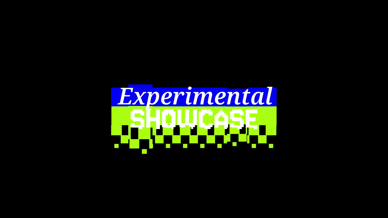 Experimental Showcase Text Animation with Glitch Pixel Art Effect