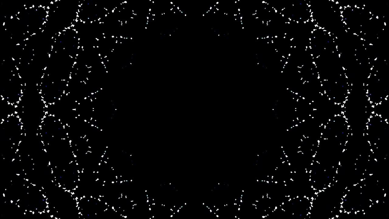 Bellissimo video: punti luminosi e brillanti creano un movimento fluido in bianco su sfondo nero.