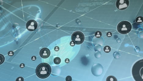 animación de la red de conexiones a través del procesamiento de datos y el escaneo de ámbitos