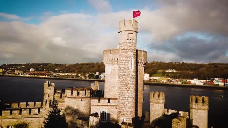 black rock castle aerial drone footage very close