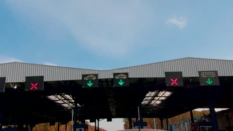 lane signalization at border crossing with european union, batrovci - lipovci crossing between croatia and serbia