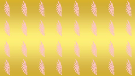 animación de múltiples plantas rosadas sobre un fondo amarillo