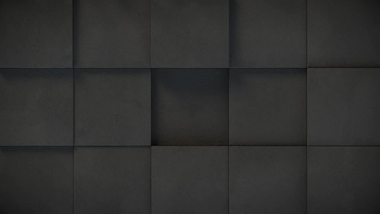 Big black concret cubes background seamless loop 3D render animation