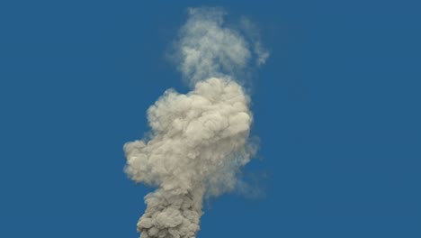 grey pollution massive air pollution vapor or steam pillar on sky backdrop, isolated - loop video