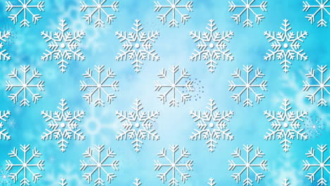 animation of falling snowflakes on blue background