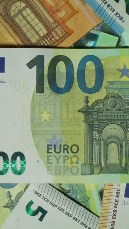 close-up of euro 100 banknotes