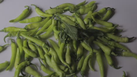 Green-chili-peppers.-Isolated-on-white-background