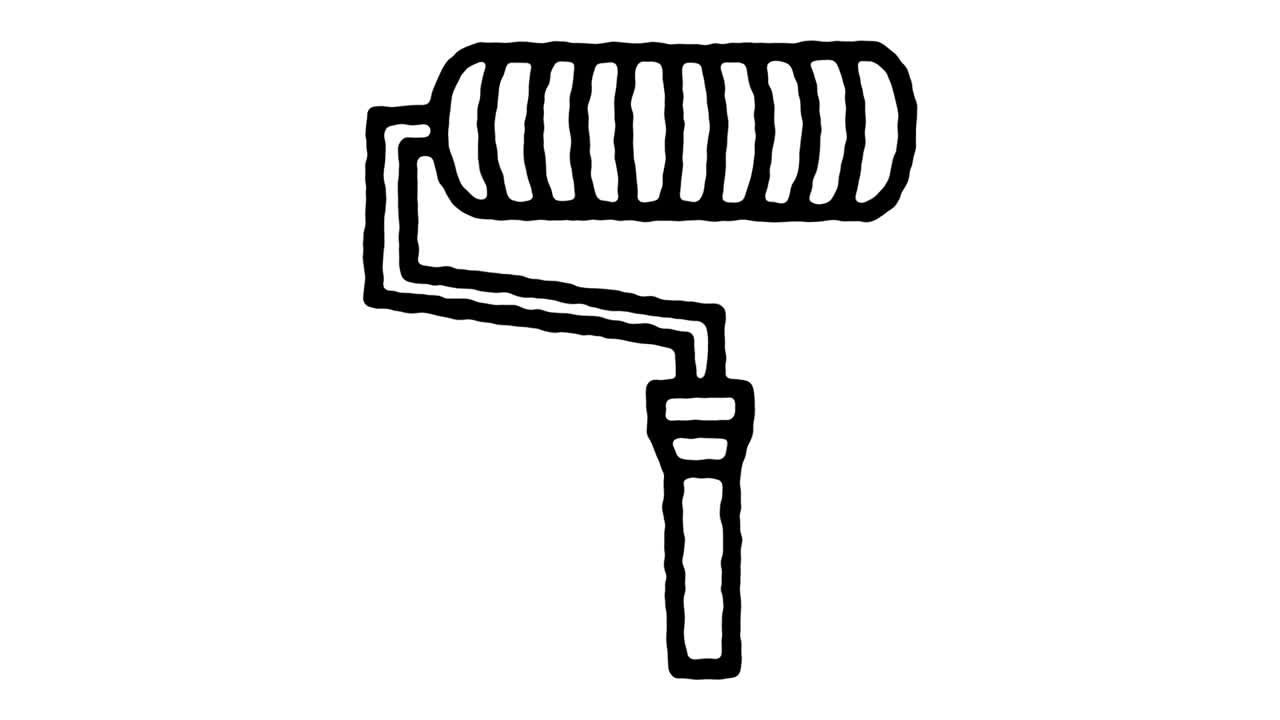 pintura y decoración de líneas dibujadas a mano animación de iconos