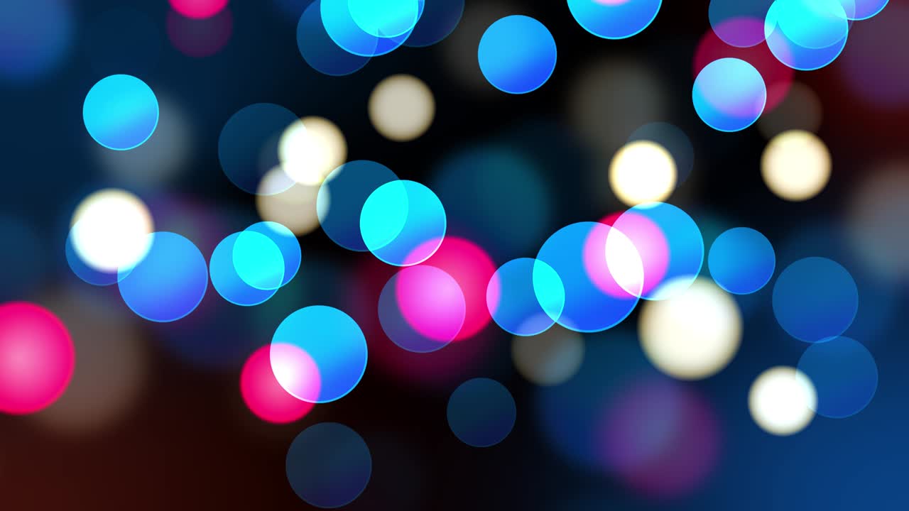 4k brillantes círculos de colores abstractos desenfocados luces de navidad bucle de fondo.