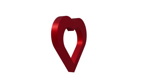 animación de un corazón rojo moviéndose sobre un fondo blanco