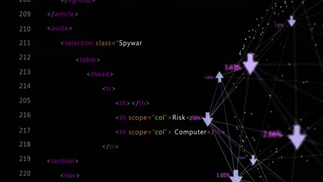 animation of computer data processing over globe