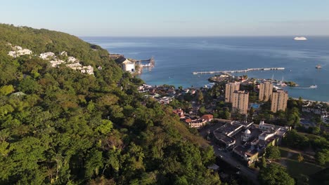 mountain view of ocho rios harbor at sunrise