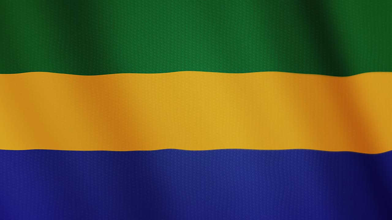 animación de la bandera de gabón agitando. pantalla completa. símbolo del país