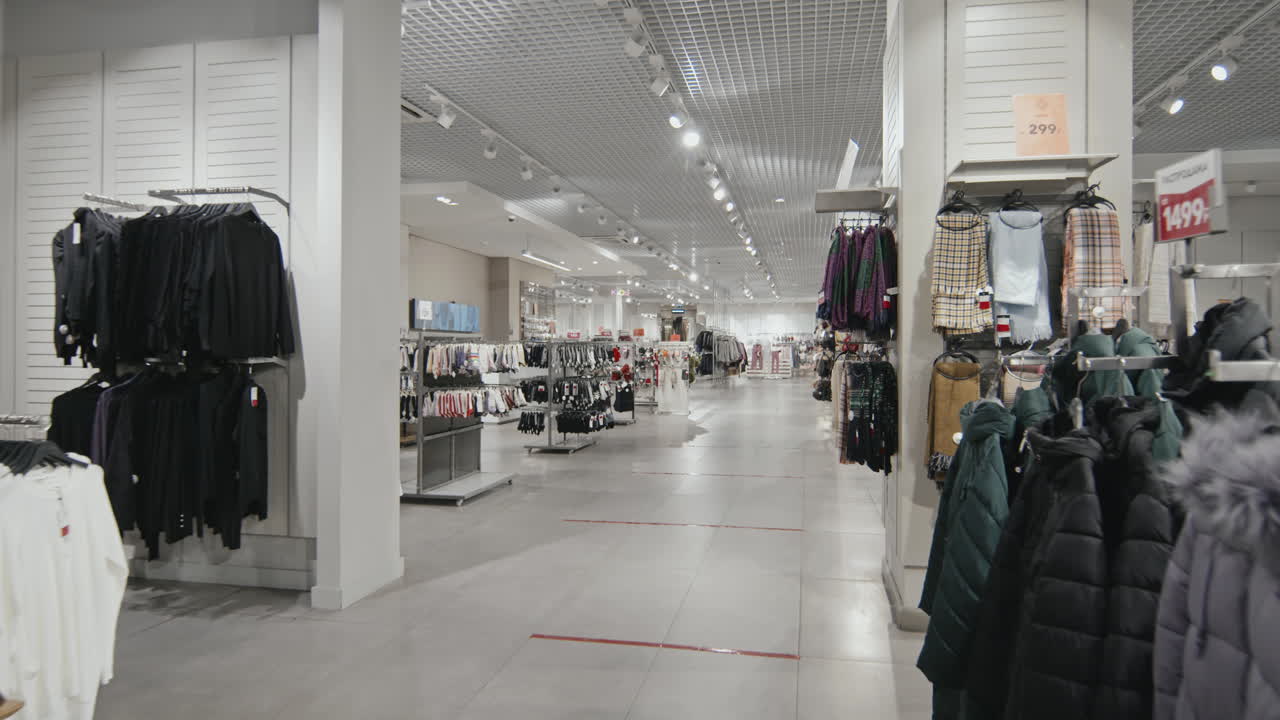 Trendy Clothing Store In Shopping Centre