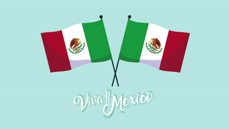 mexican flag illustration with viva mexico greeting