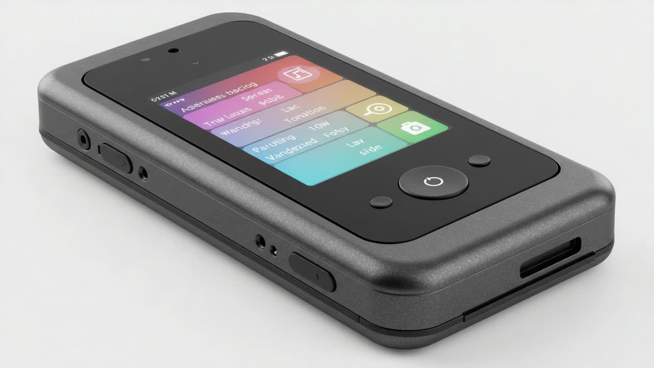 A sleek and modern mobile device showcasing a vibrant touchscreen interface with various application options for enhanced user experience and functionality