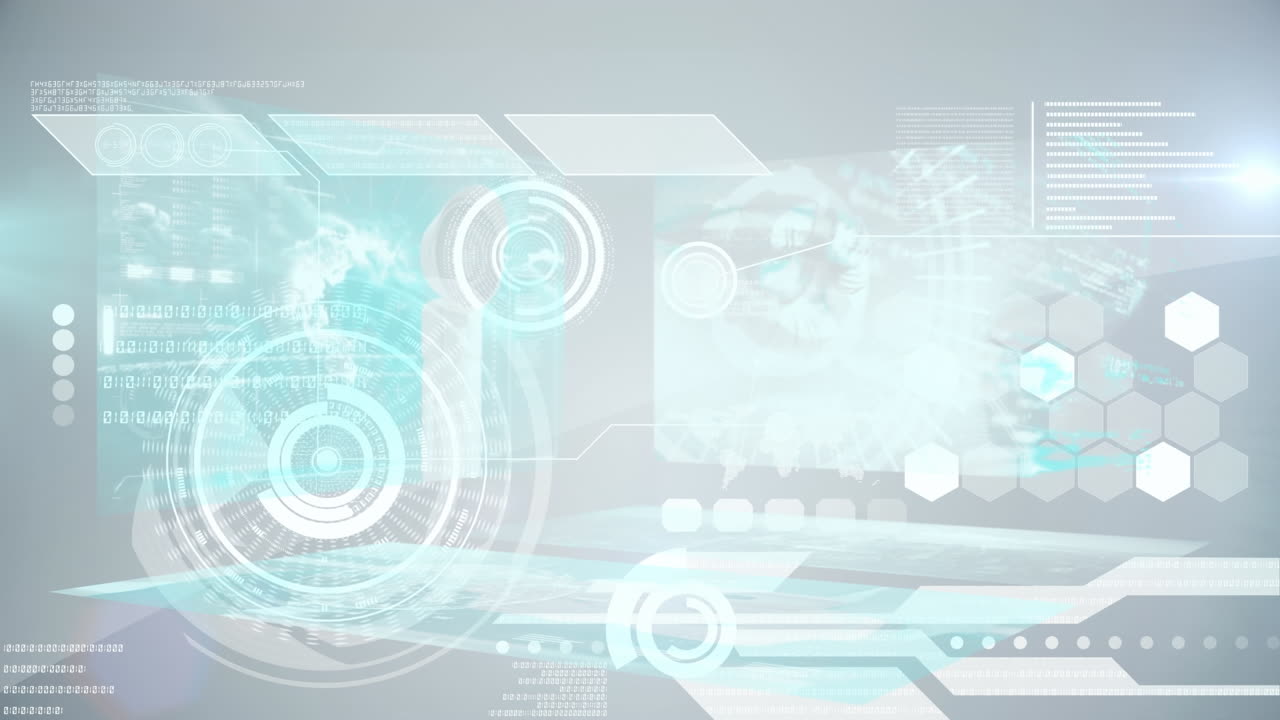 밝은 배경에서 데이터 처리의 애니메이션