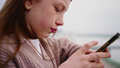 Teenage Girl Using Smartphone