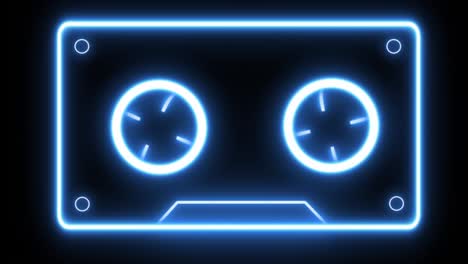 retro neon cassette tape looping. 1980s / 1990s themed background