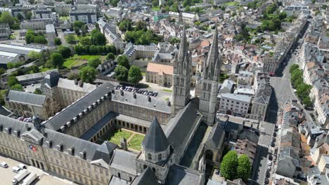 ascending aeriale abbey of saint-etienne caen france