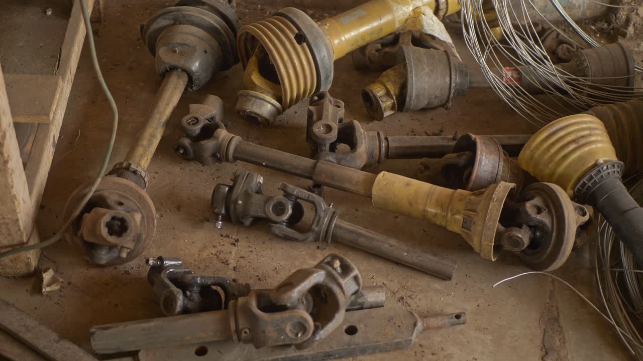 Rustic and unused cardan universal coupling connect tractor parts