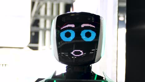 close-up of a friendly robot head