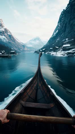 through the fjord  viking winter journey