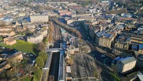 busy urban uk town in yorkshire