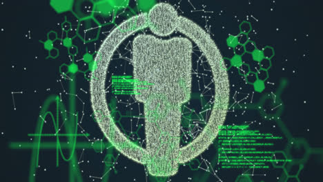 animación del icono de la gente sobre el procesamiento de datos