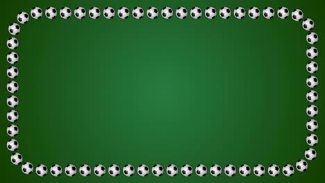 football balls frame border screen soccer green background