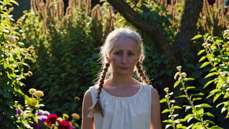portrait of a woman in a garden