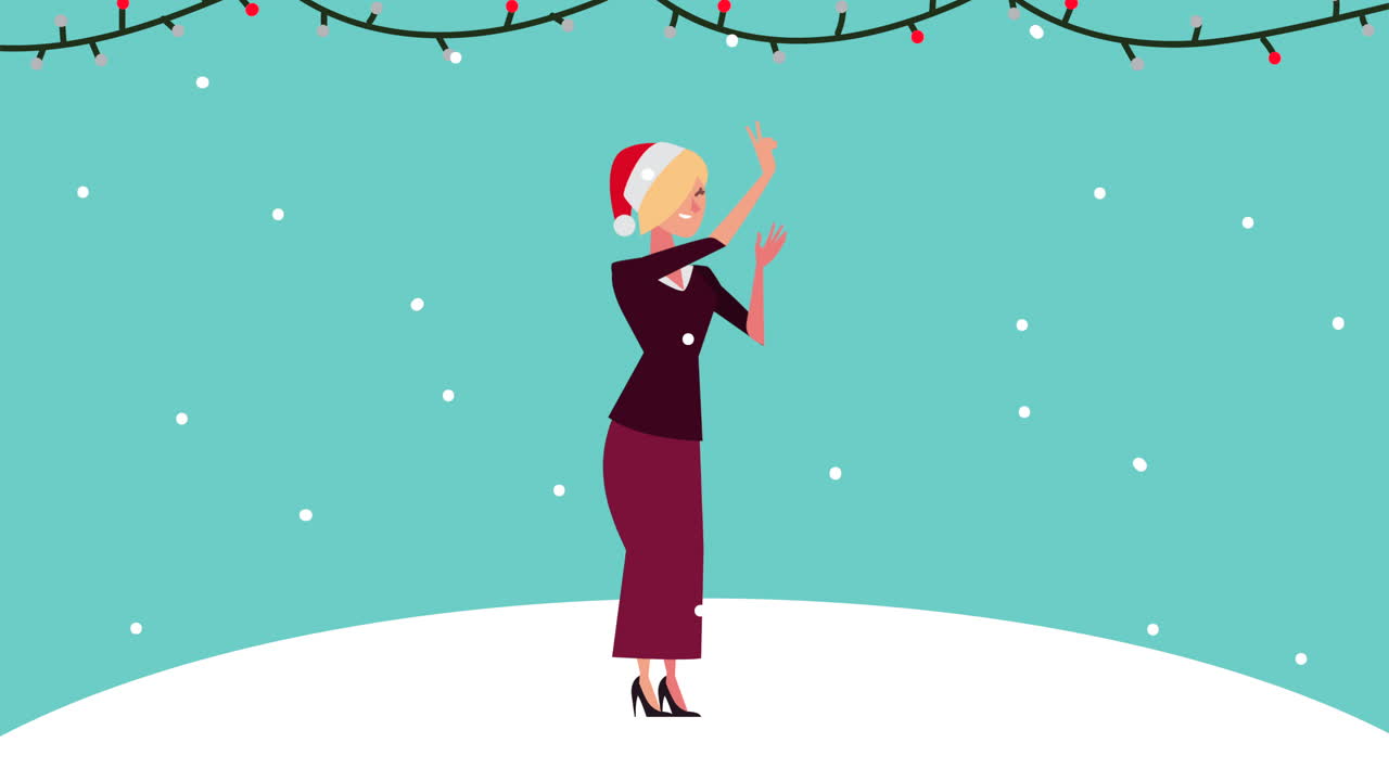 Woman in Santa Hat