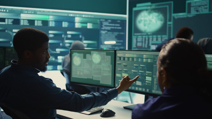 Governmental hackers working on digital security and cyber defense measures