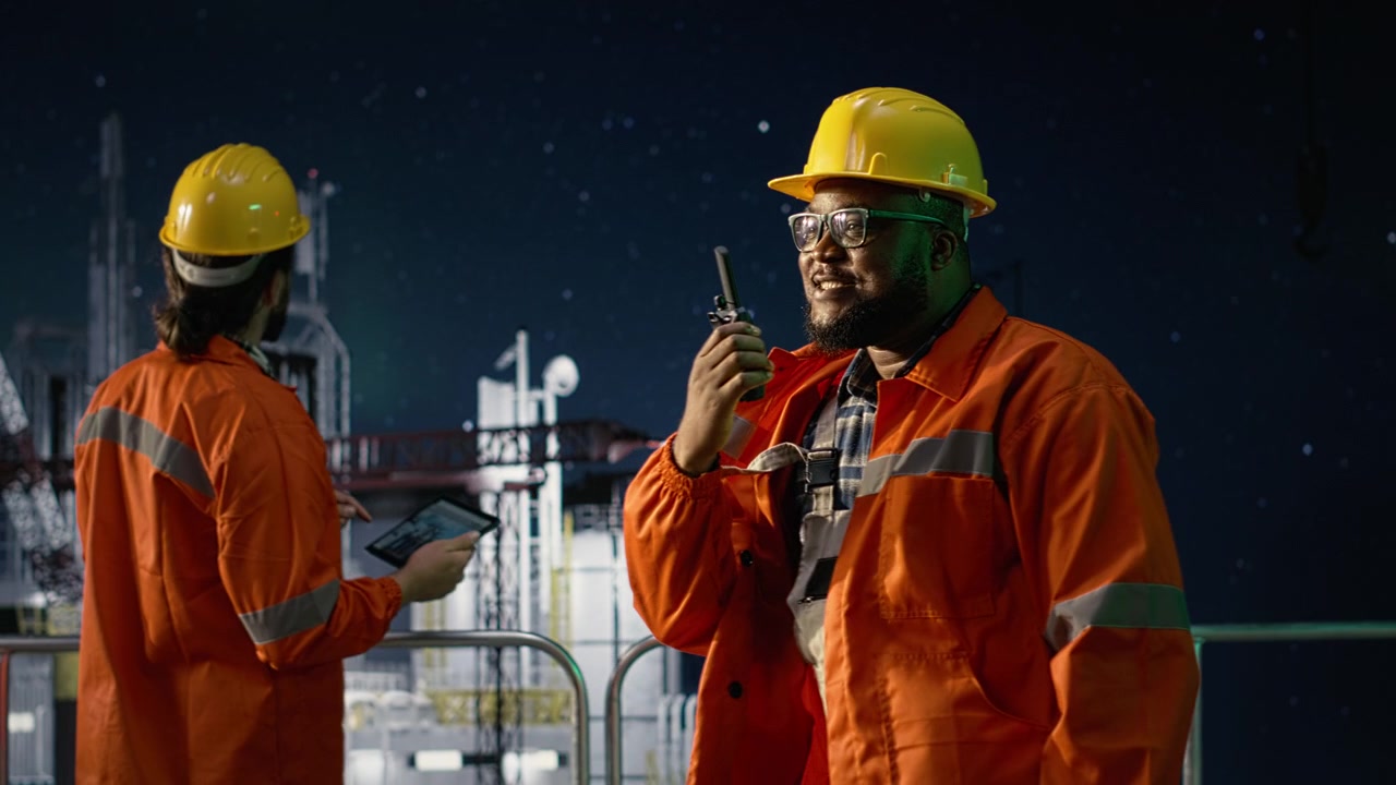Koordinering af forsyningsruter, oliekrise og radiooperatør på offshore-rig