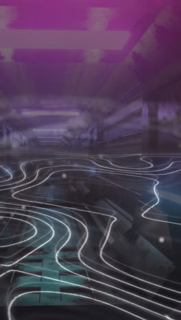 animación de formas en movimiento sobre un túnel digital