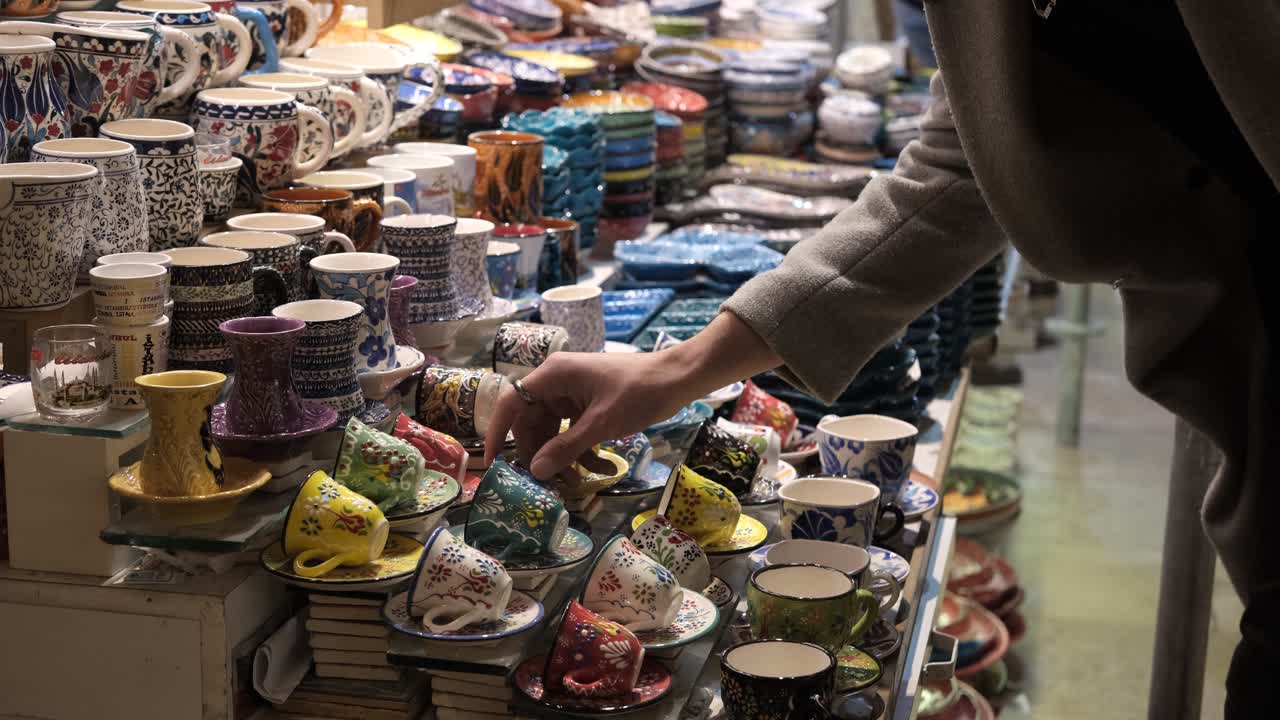 taza de arte de azulejos turco