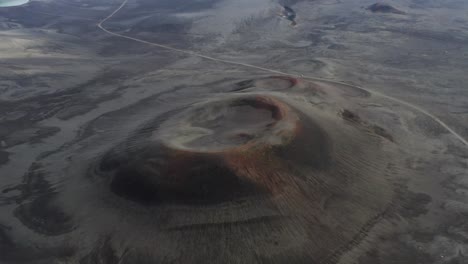 volcanic crater near the blahylur lake in iceland