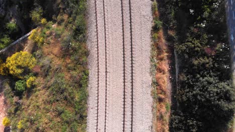 Aerial View of Train Tracks and Bike Path
