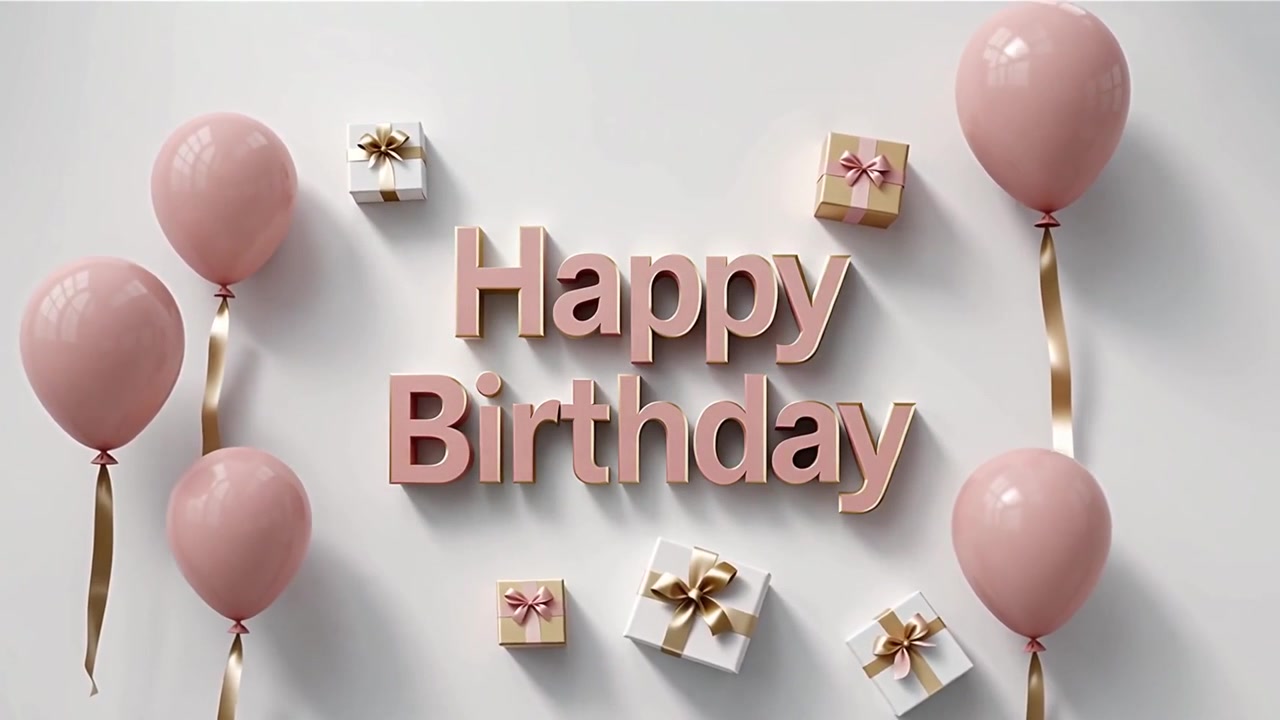 Sfondo di compleanno con palloncini e regali