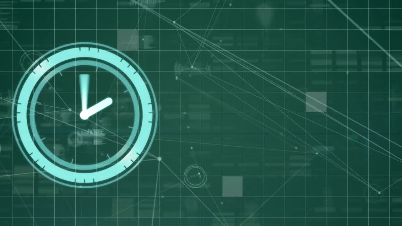 Animation of clock ticking over data processing