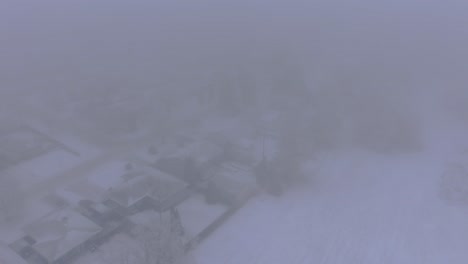 foggy day in a small town