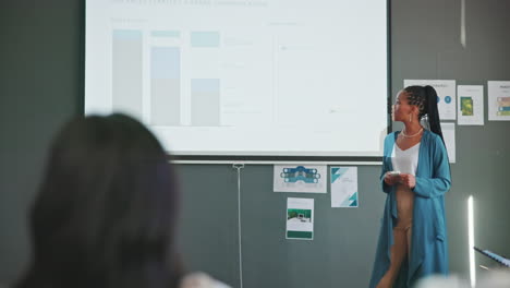 presentación, preguntas y negocios mujer negra