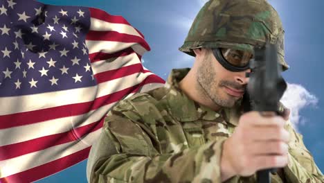 american flag with soldier video