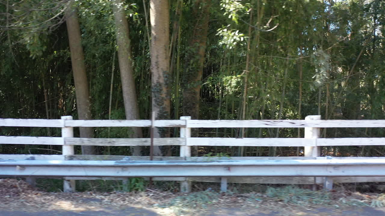 un dron de ángulo bajo disparó a lo largo de una tranquila carretera rural en un día soleado