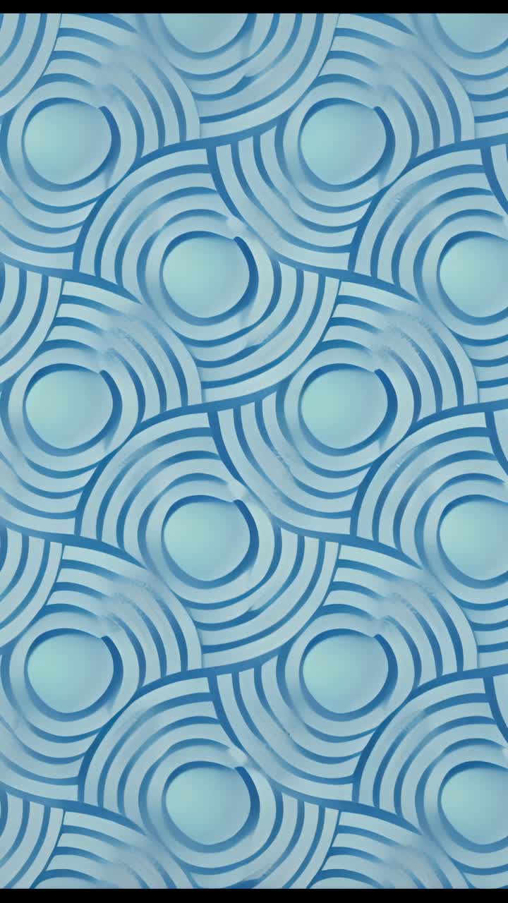 Vertical video: Swirl pattern morphing across screen under wave effect, forming rotating rings