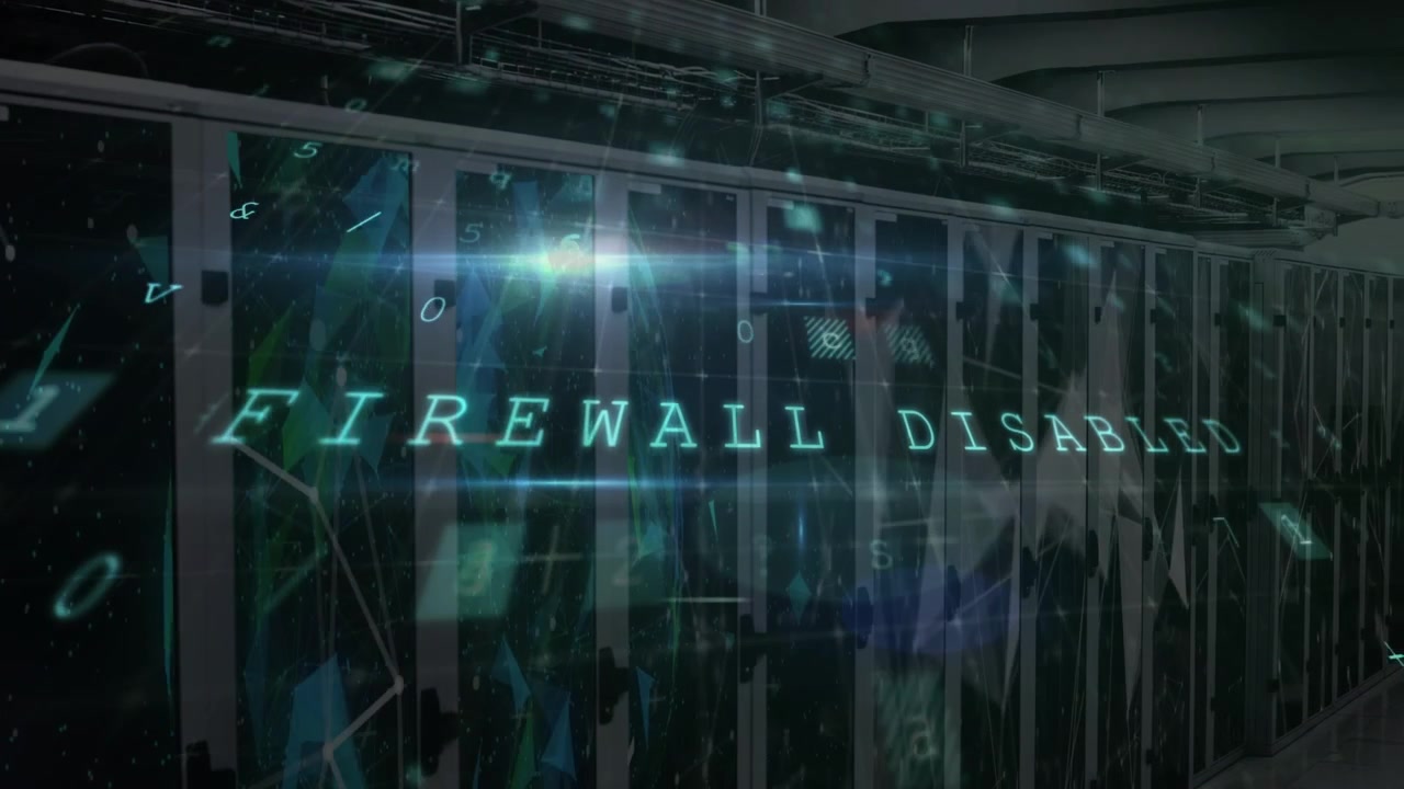Animation of data processing over server room
