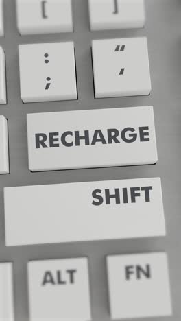 recharge button pressing on keyboard vertical video