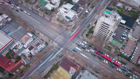 santiago de chile traffic winter twilight time lapse